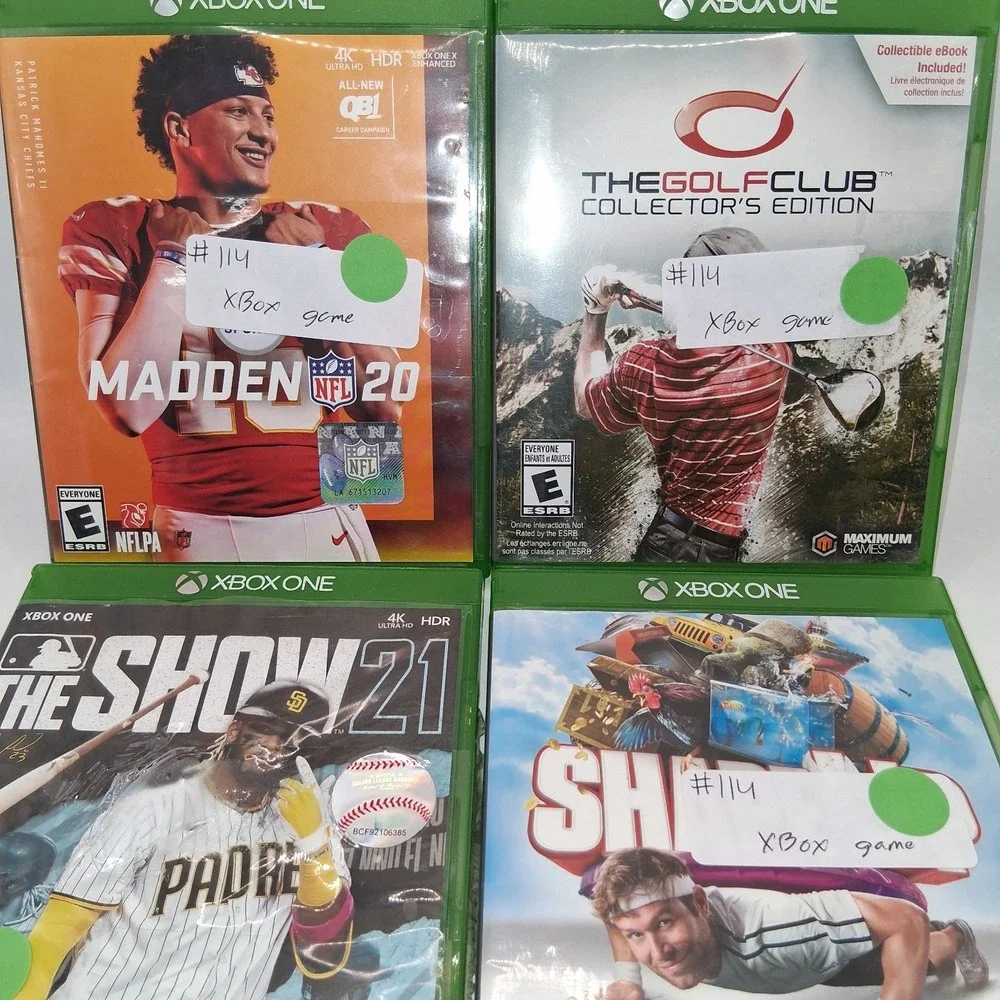 XBOX ONE GAMES SHAPE UP,GOLF CLUB,SHOW,MADDEN 4 PACK